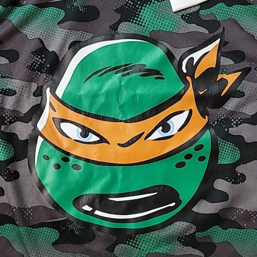 TMNT Teenage Mutant Ninja Turtles Camo Graphic Print Short Sleeve Shirt Kids 4/5